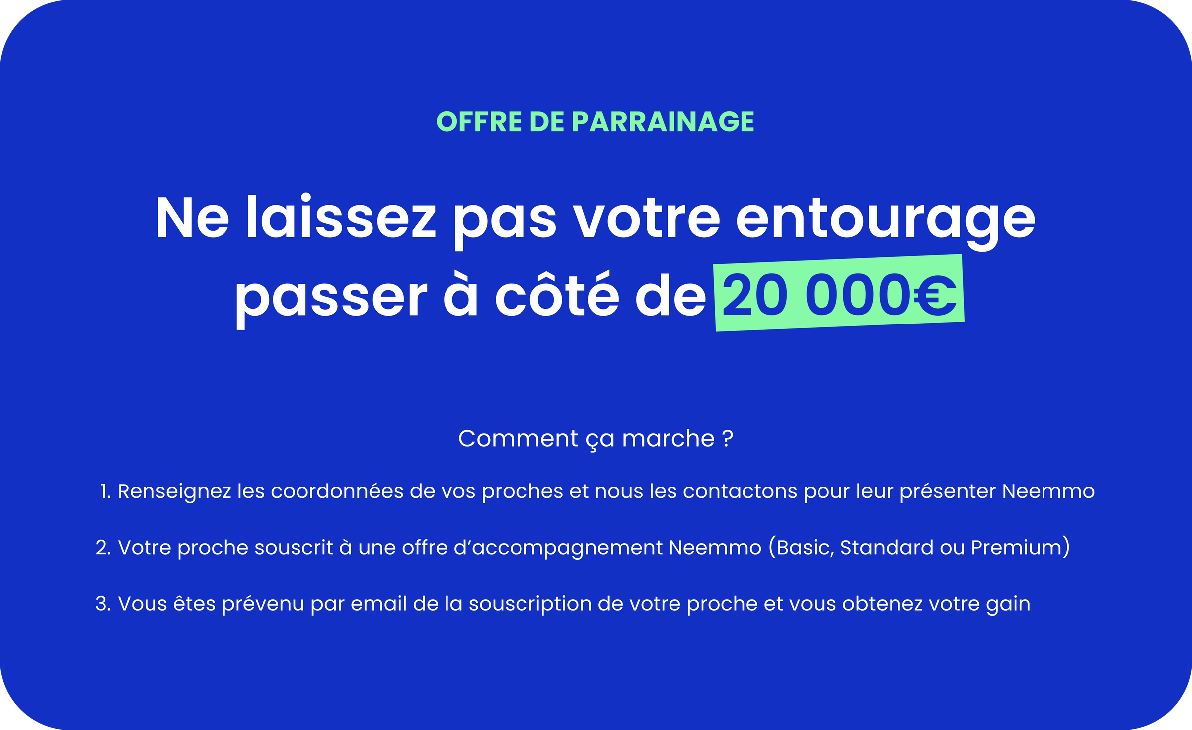 Offre parrainage Neemmo