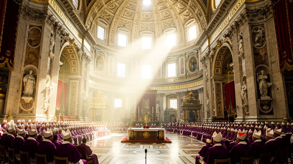 Vatican Council gathering of bishops in contemplation