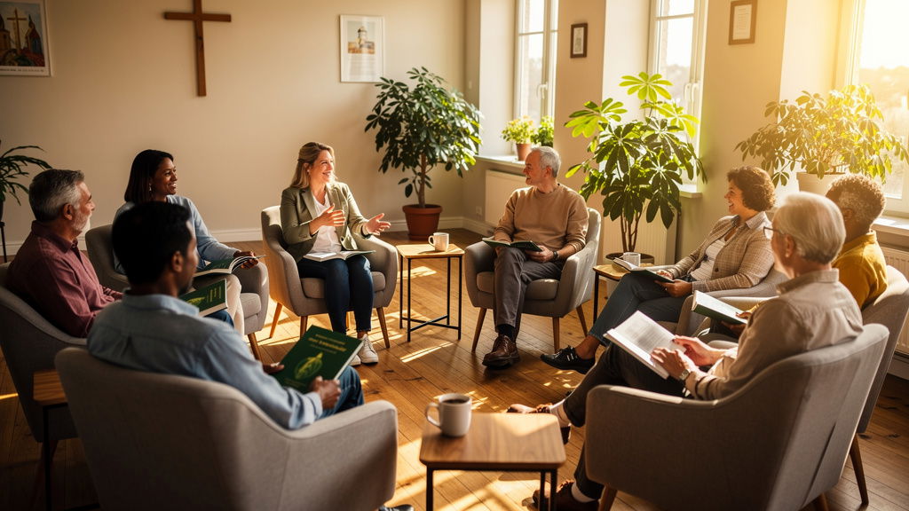 Adult study group exploring Catechism together