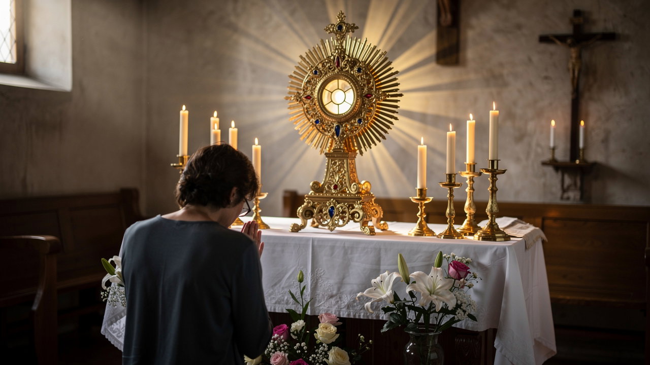 Eucharistic adoration before the Blessed Sacrament