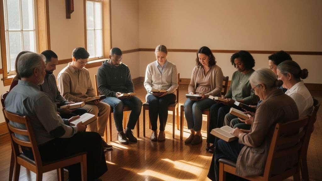 Small group practicing Lectio Divina together