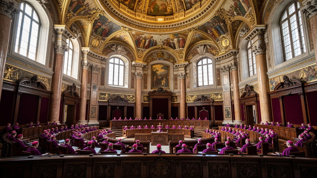 Vatican council chamber during episcopal gathering