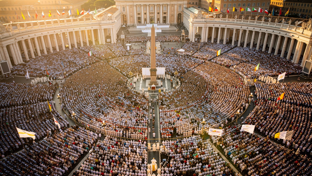 Massive crowd gathered for papal Mass at Saint Peter's Square