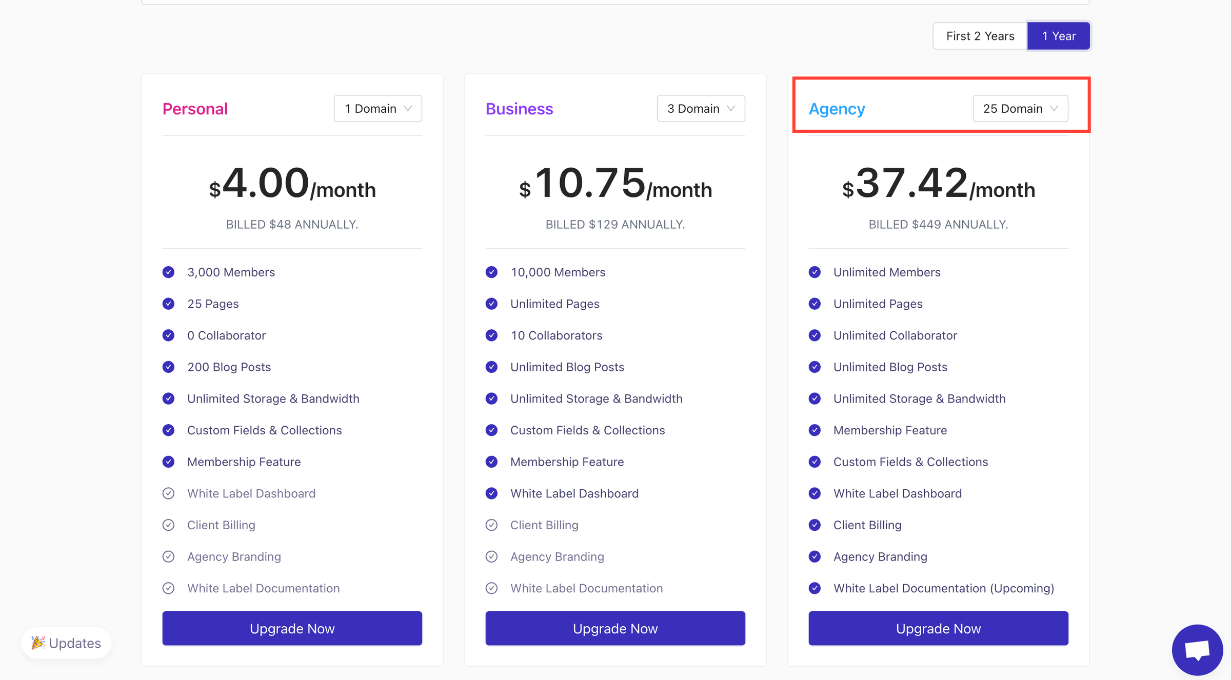 Choose number of domains