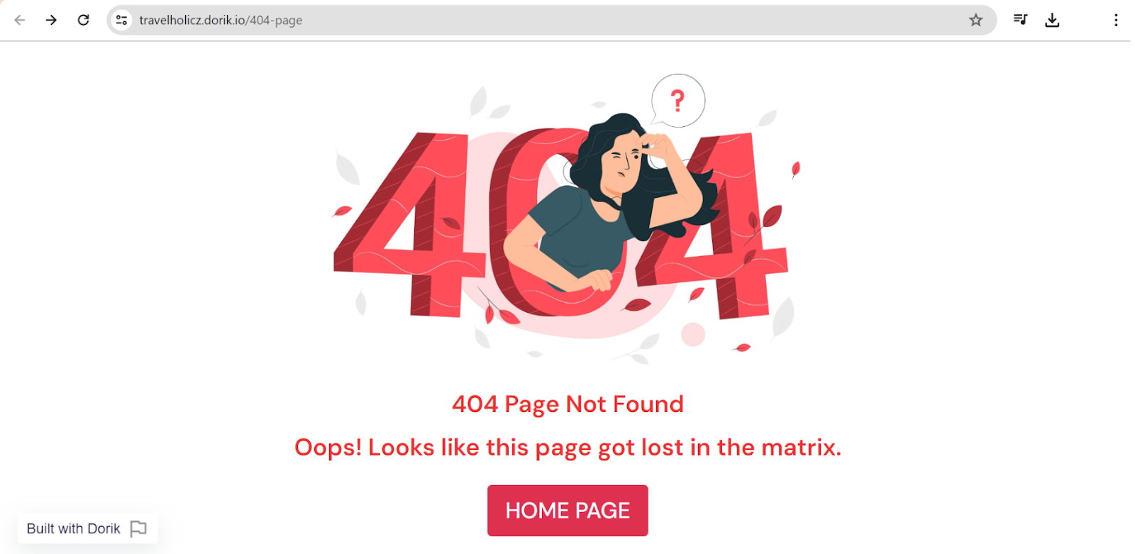 customized 404 page