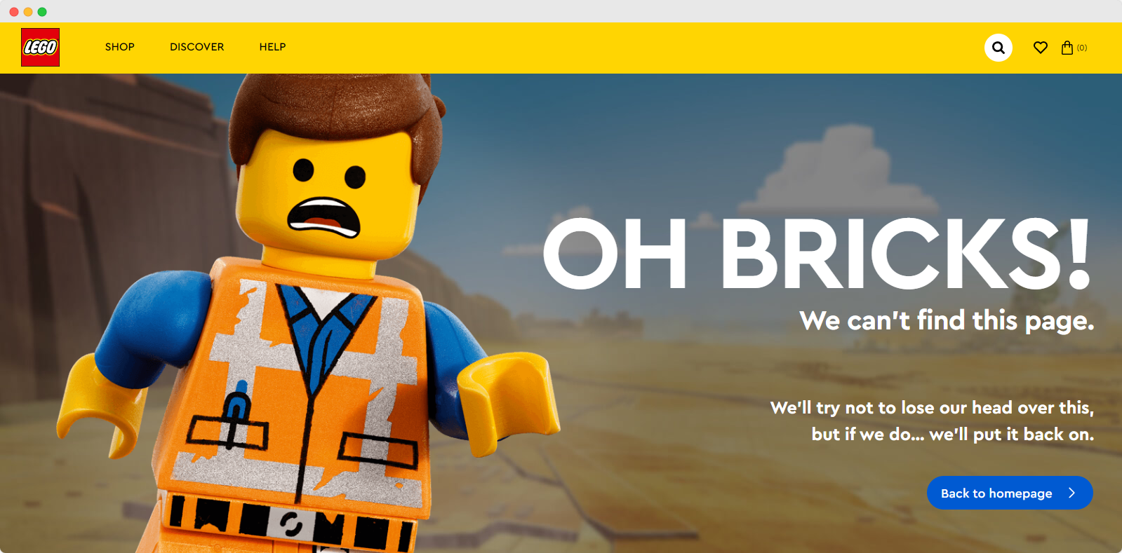 LEGO 404 page