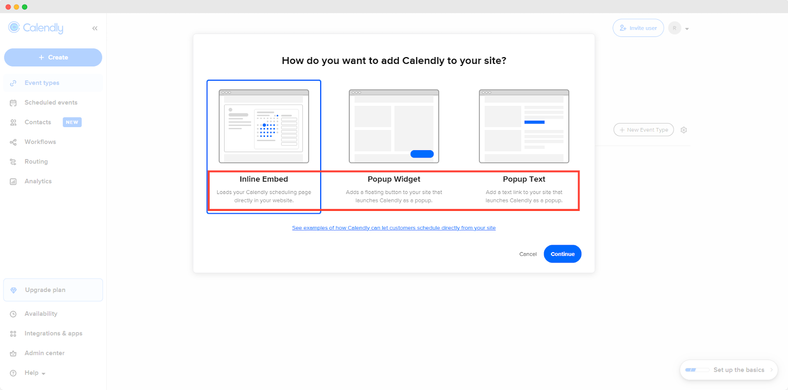 calendly display options