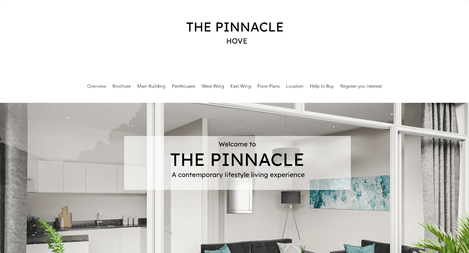 the pinnacle hove real estate website example