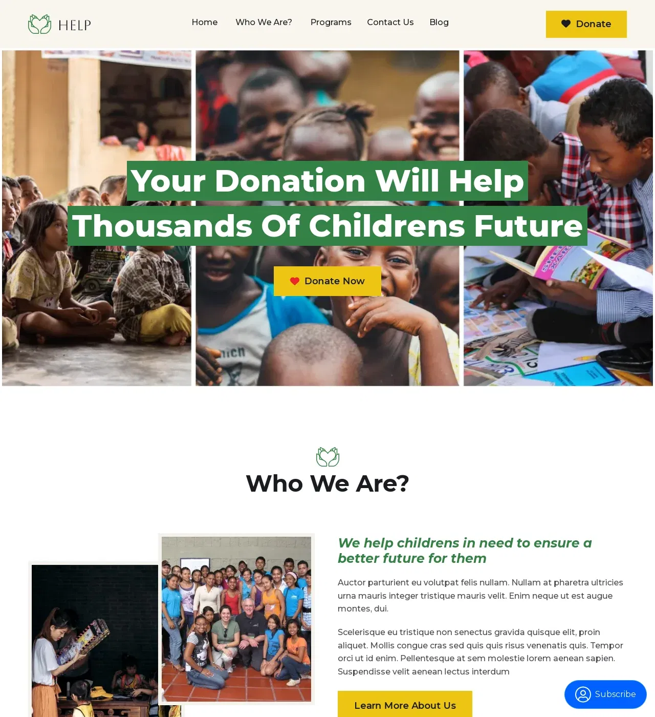 Help - Charity Website Template