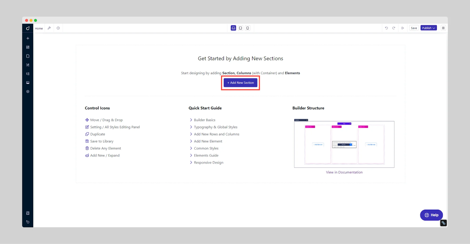 add sections to your website