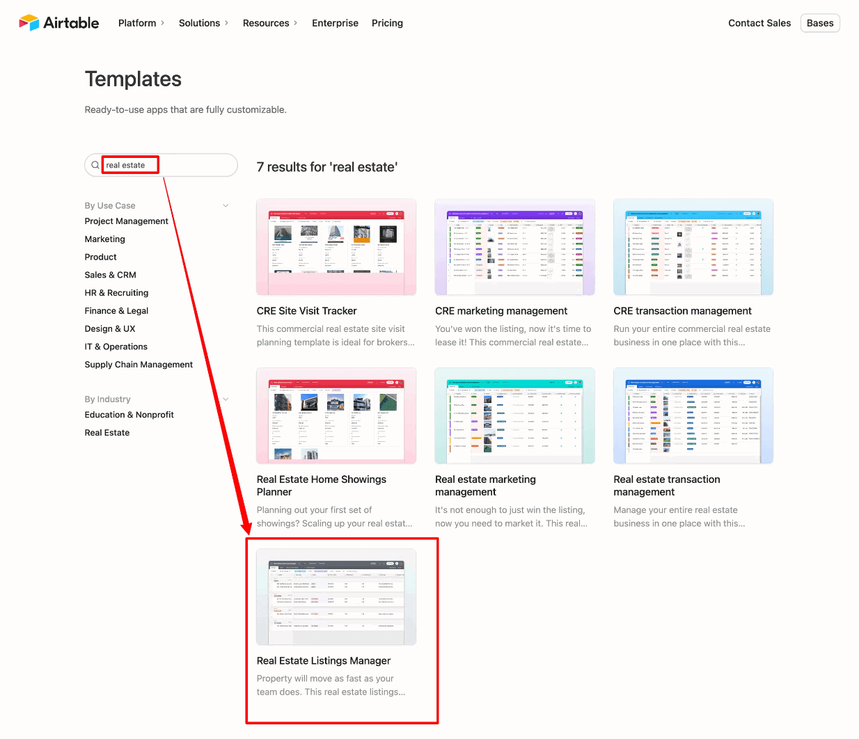 airtable real estate template