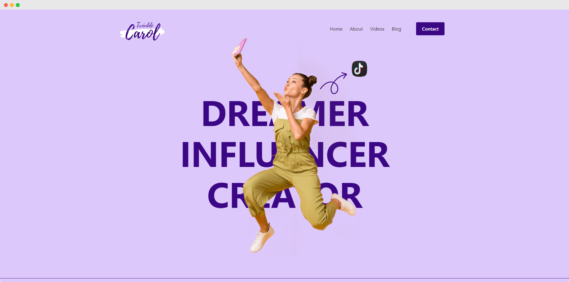 Influencer porfolio website template