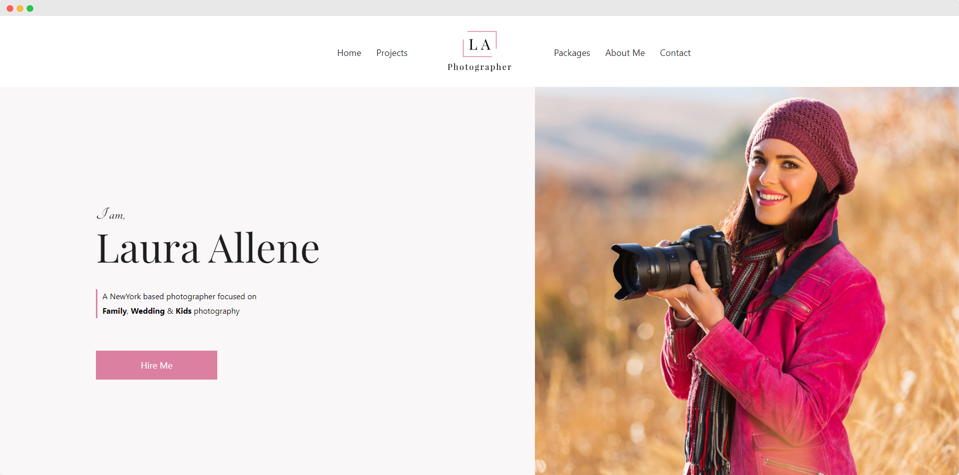 photography portfolio website template