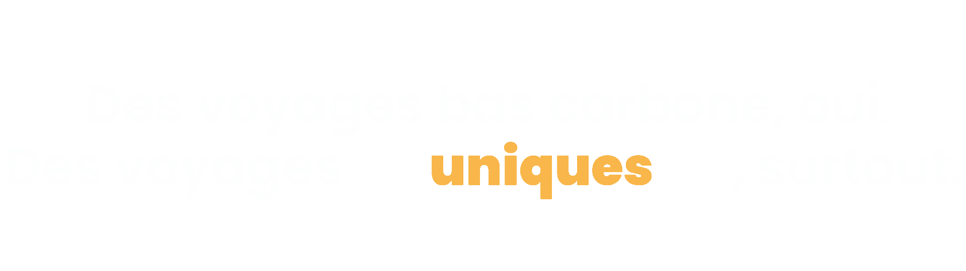 Des voyages bas carbone, oui. Des voyages uniques, authentiques, expérienciels, accessibles,surtout.