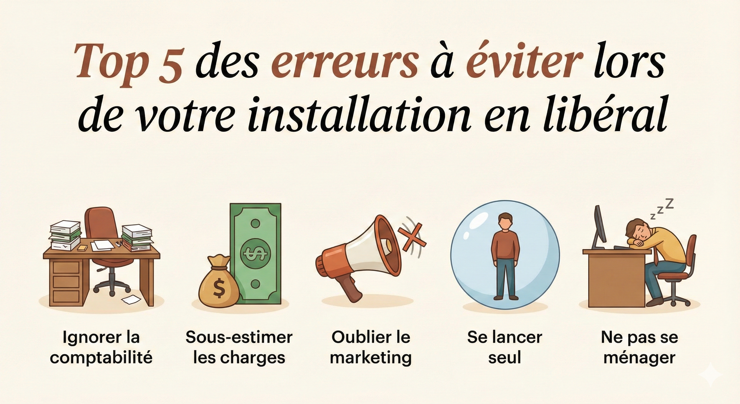 Top 5 des erreurs à éviter lors de votre installation en libéral
