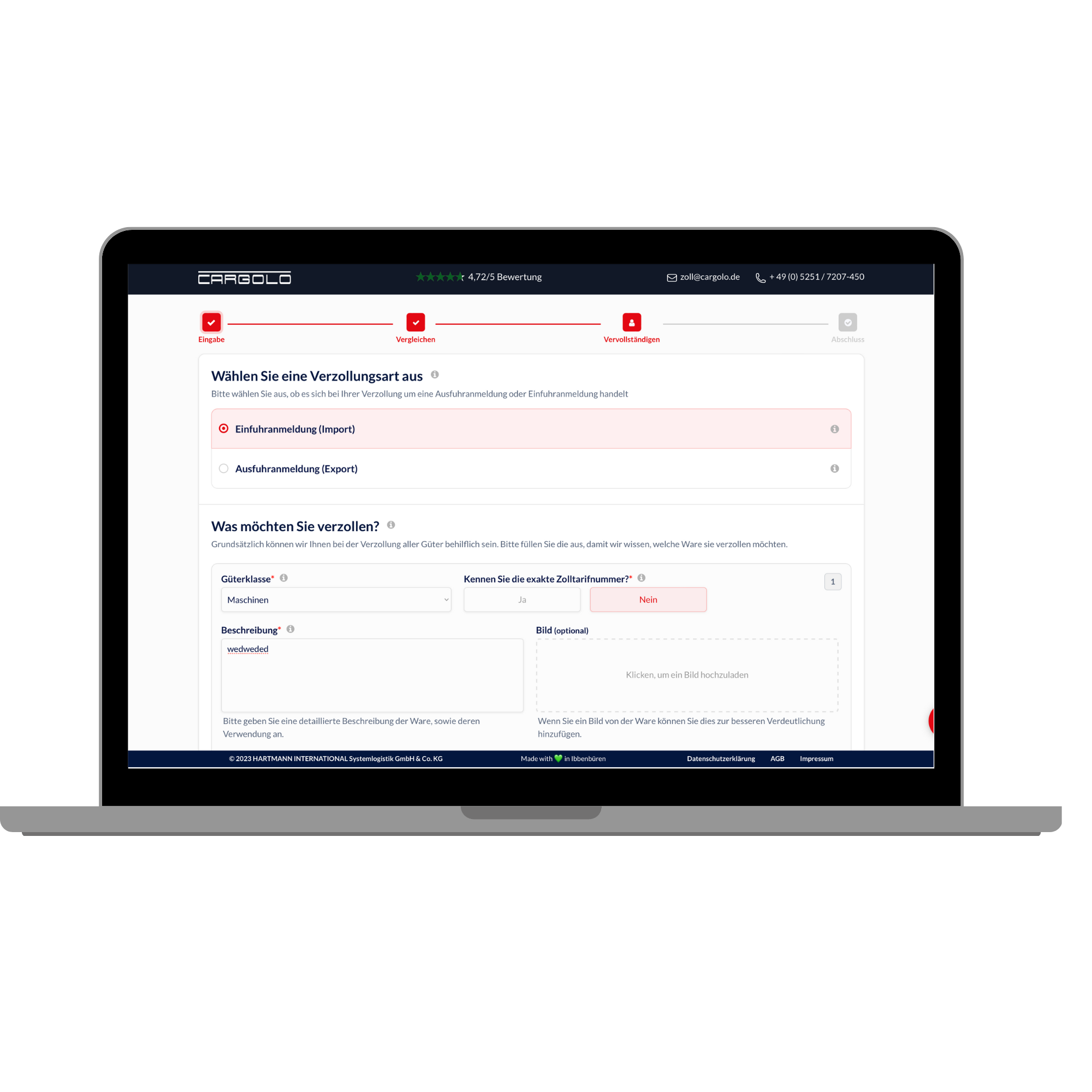 Verzollung Plattform