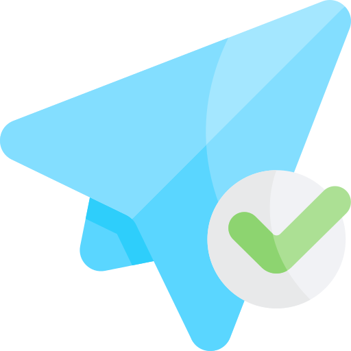 Send email icon with a green check mark