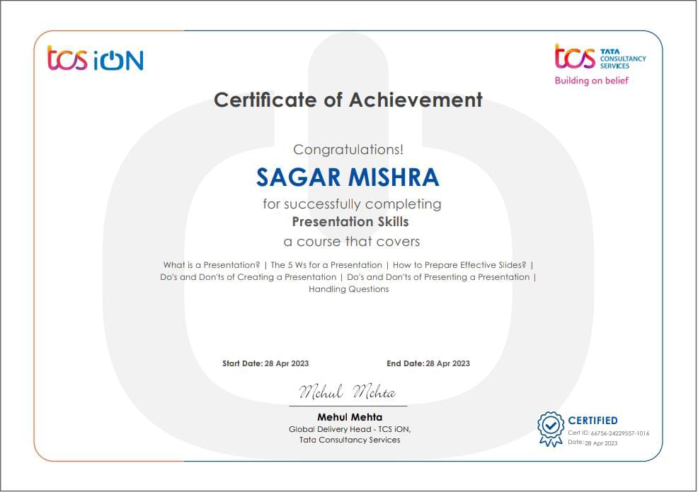 TCS presentation skills