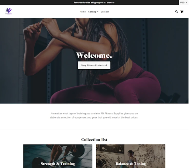 Shopify website