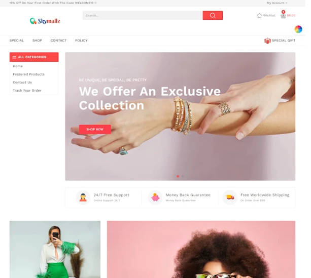 Shopify website