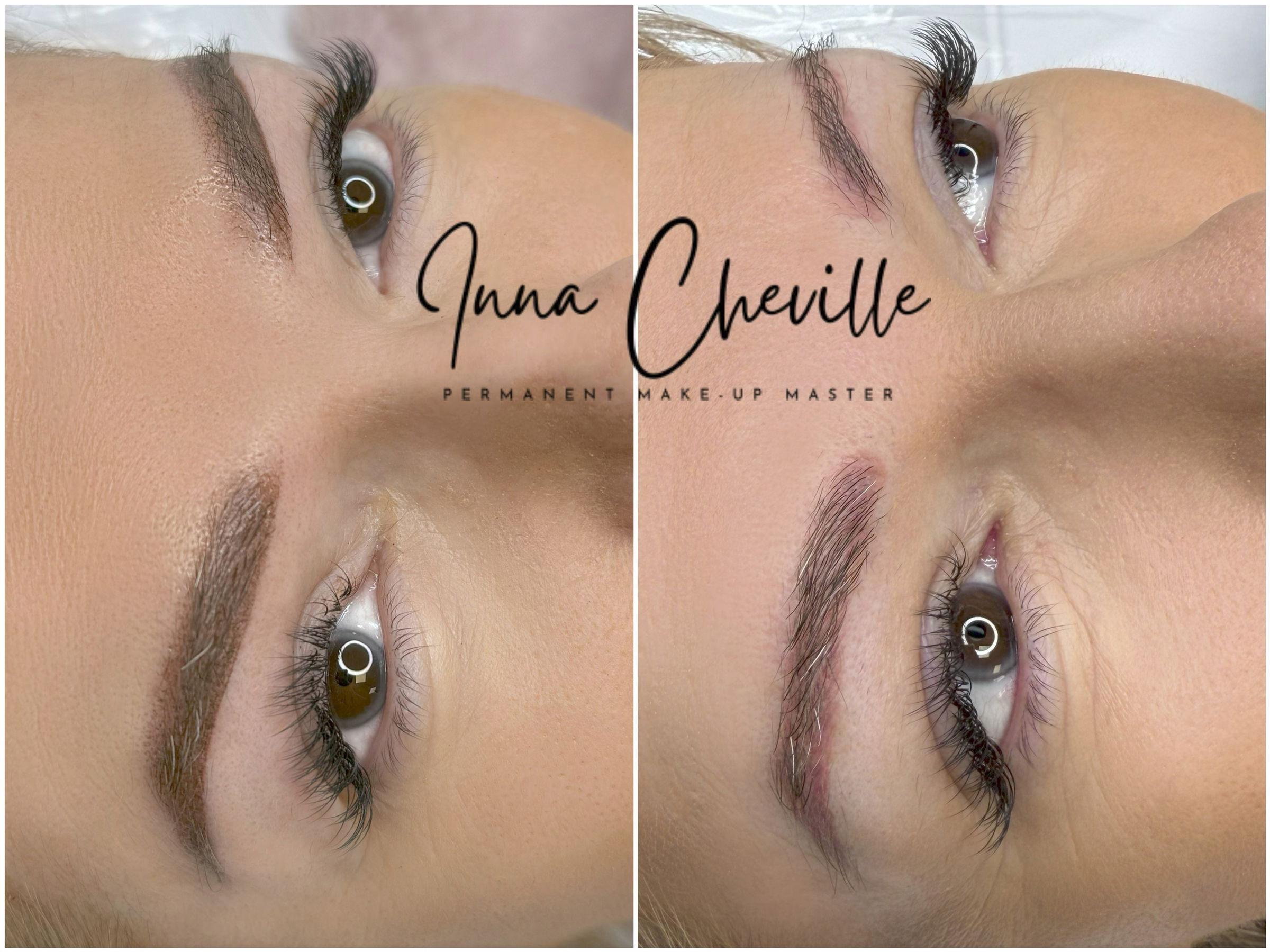 Exemple de maquillage powder brow des sourcils grâce au maquillage permanent