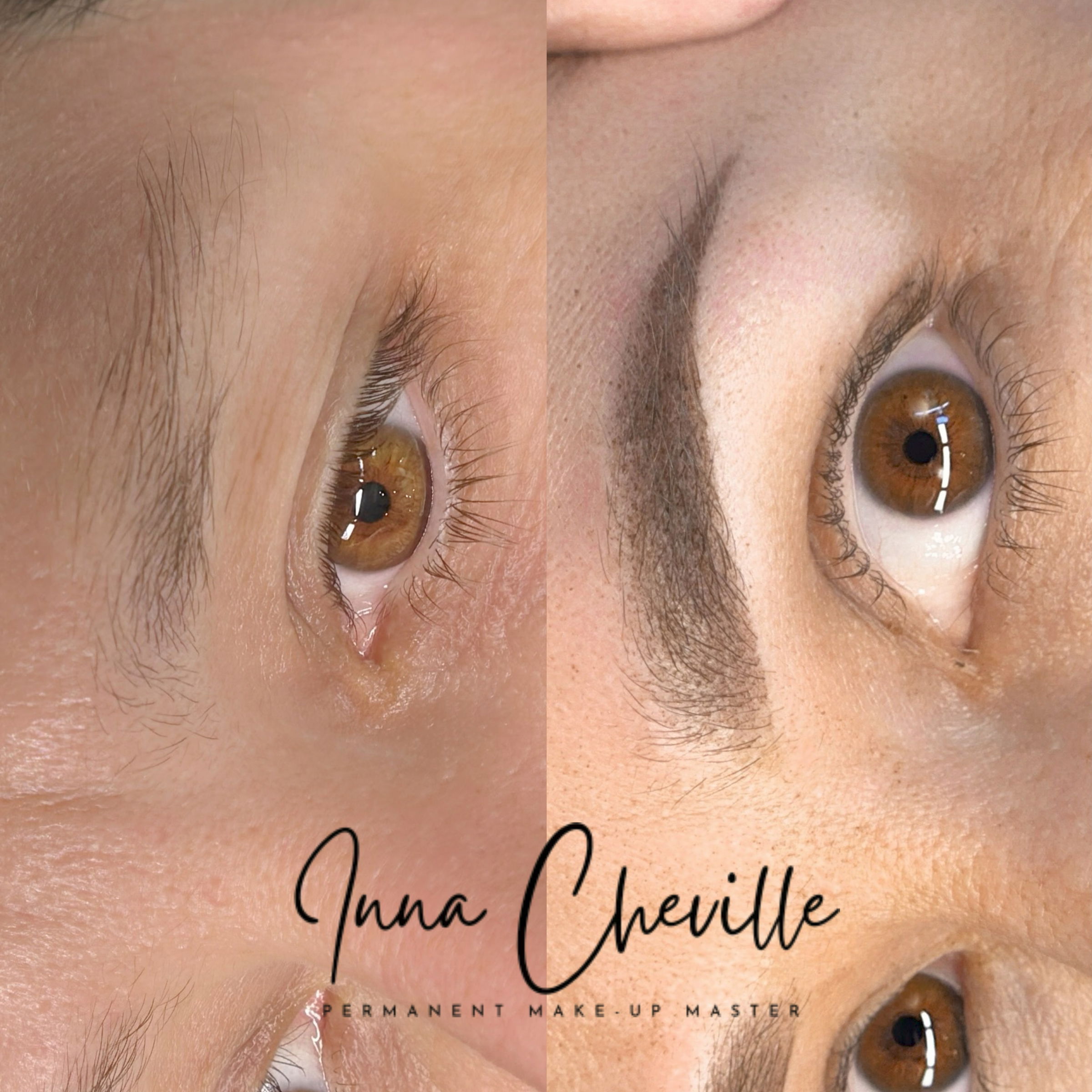 Exemple de maquillage powder brow des sourcils grâce au maquillage permanent