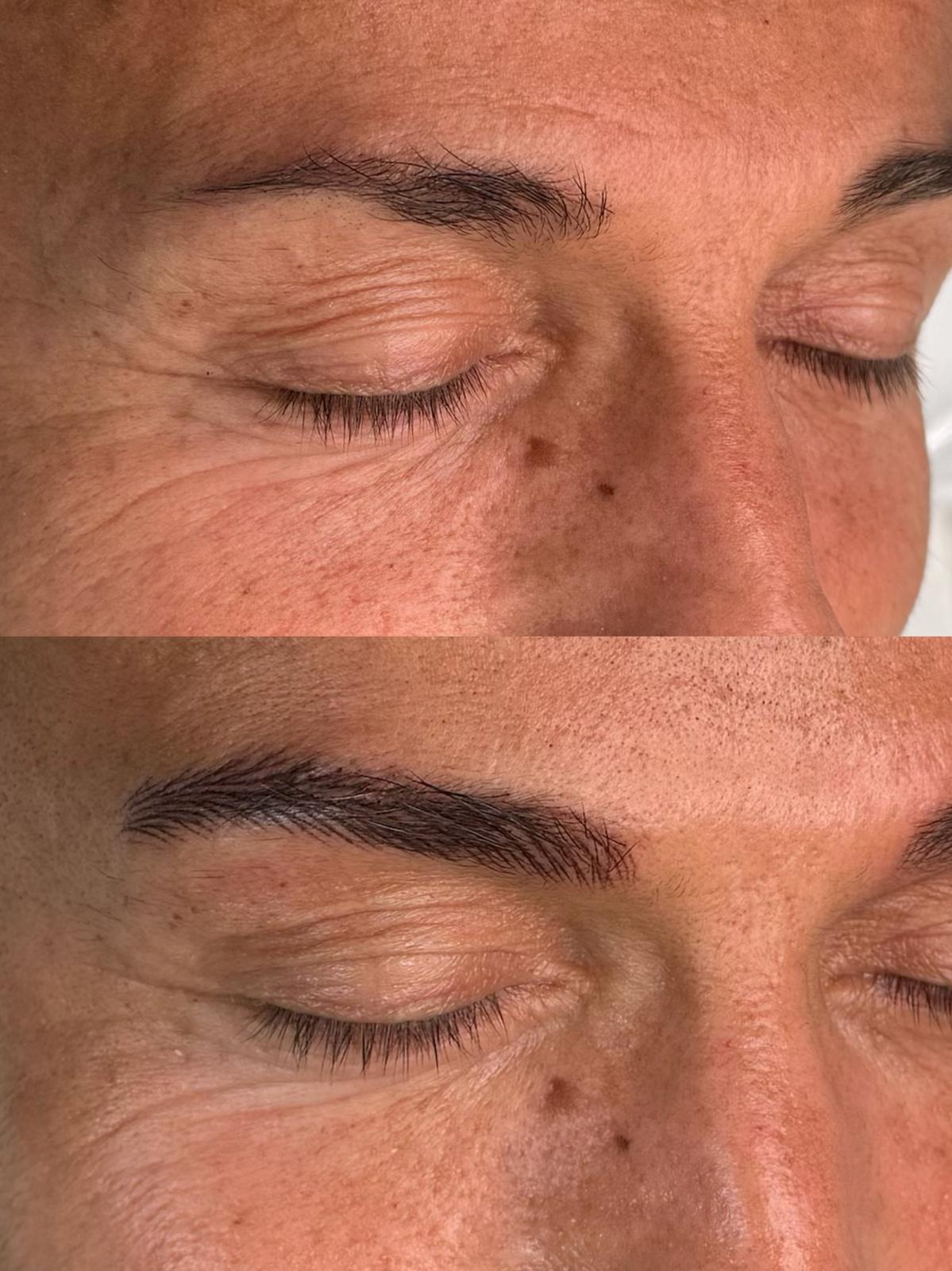 Exemple de maquillage ombré brow des sourcils grâce au maquillage permanent