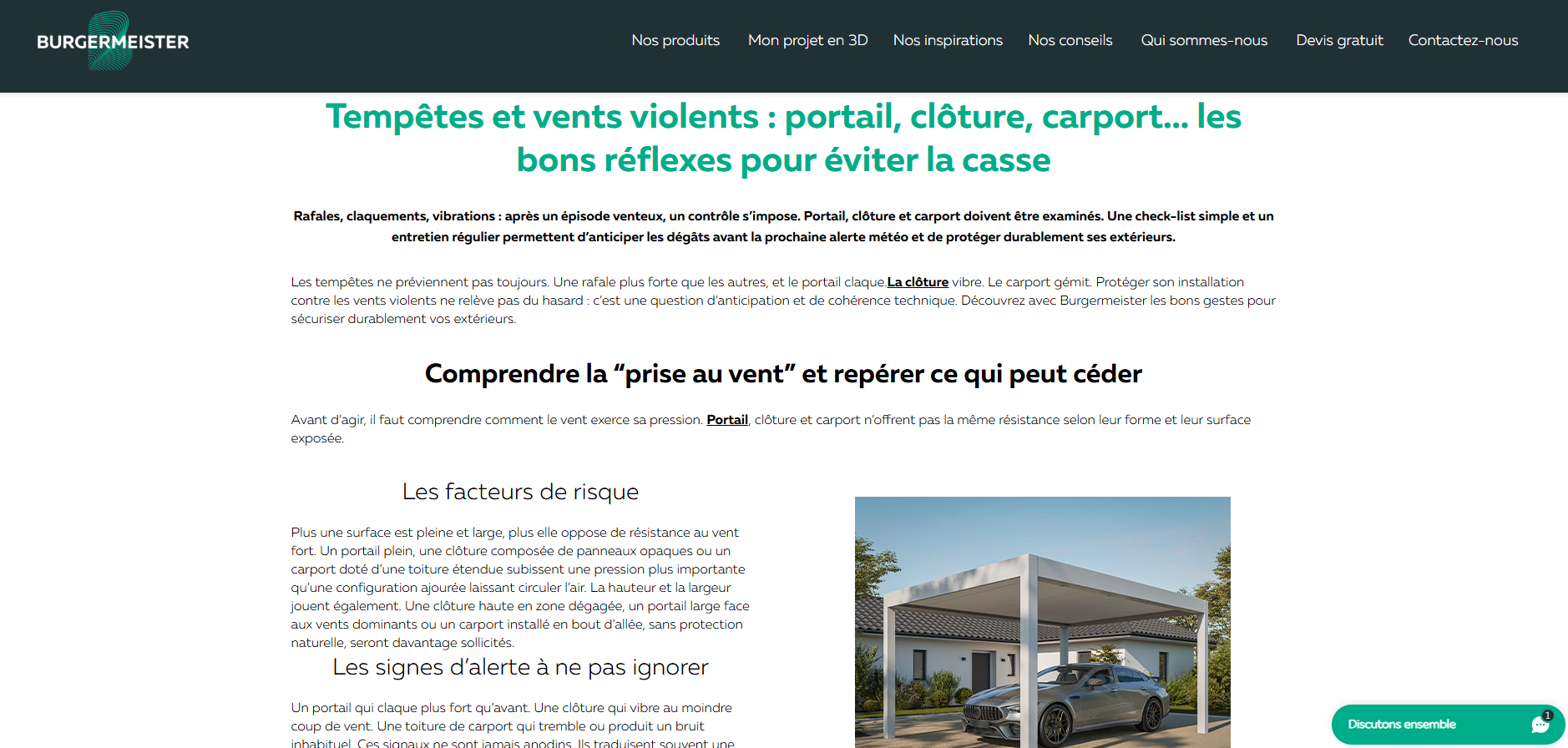 Capture d'écran d'un article