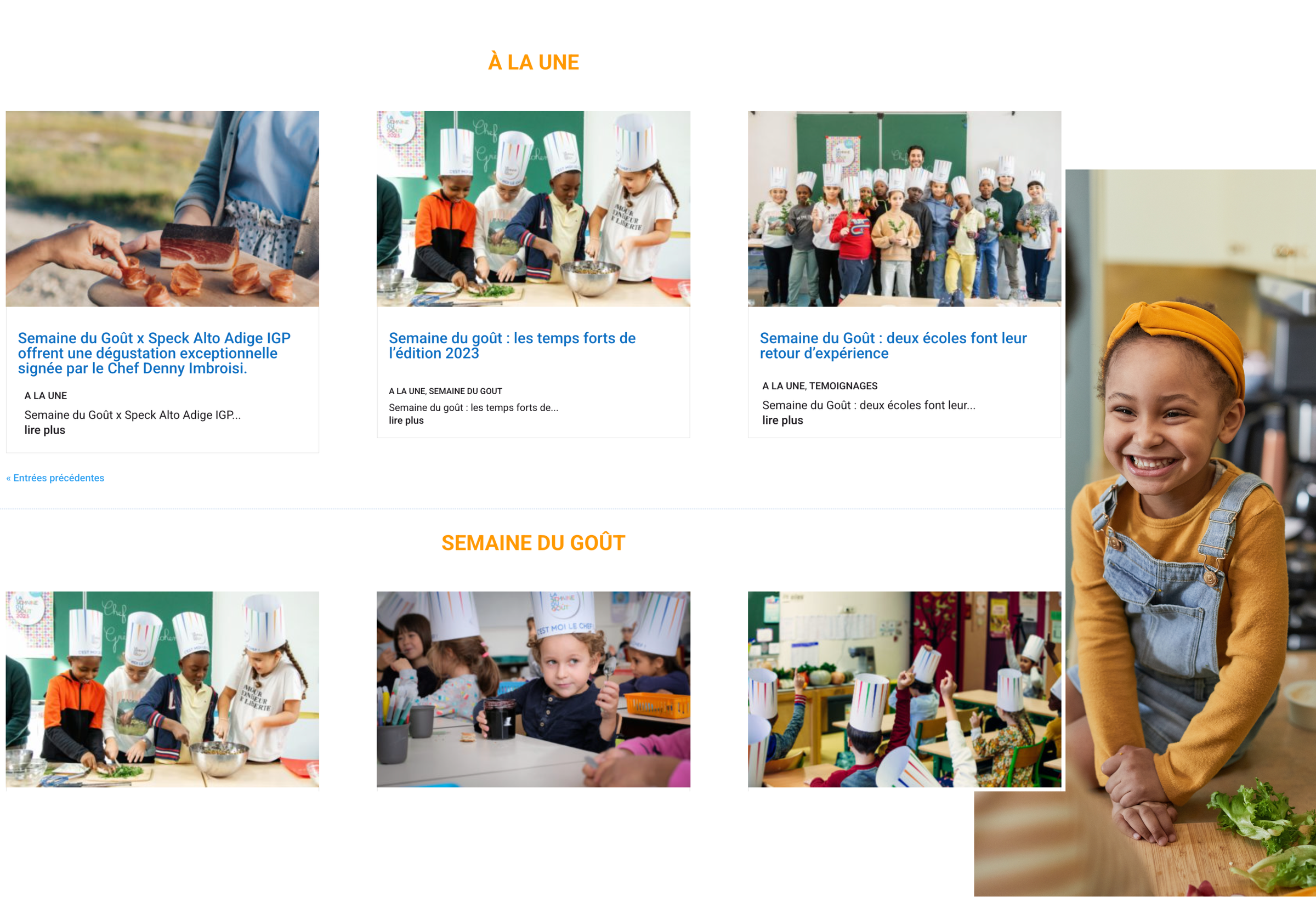 page blog La semaine du goût