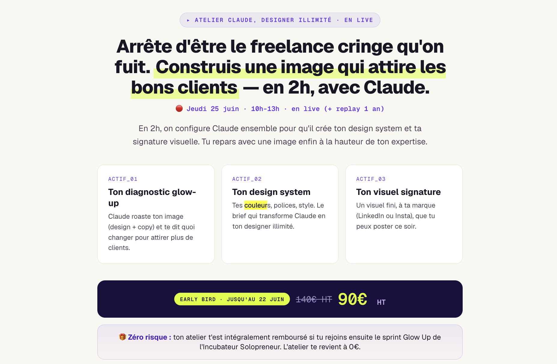 Page de paiement après