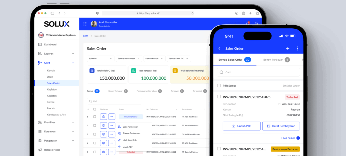 Solusi 2 - SOLUX Order & Invoice 