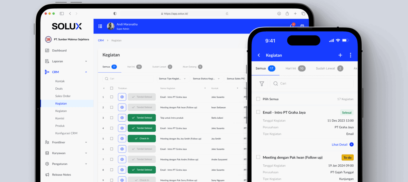 Solusi 3 - SOLUX Tasks & Activities