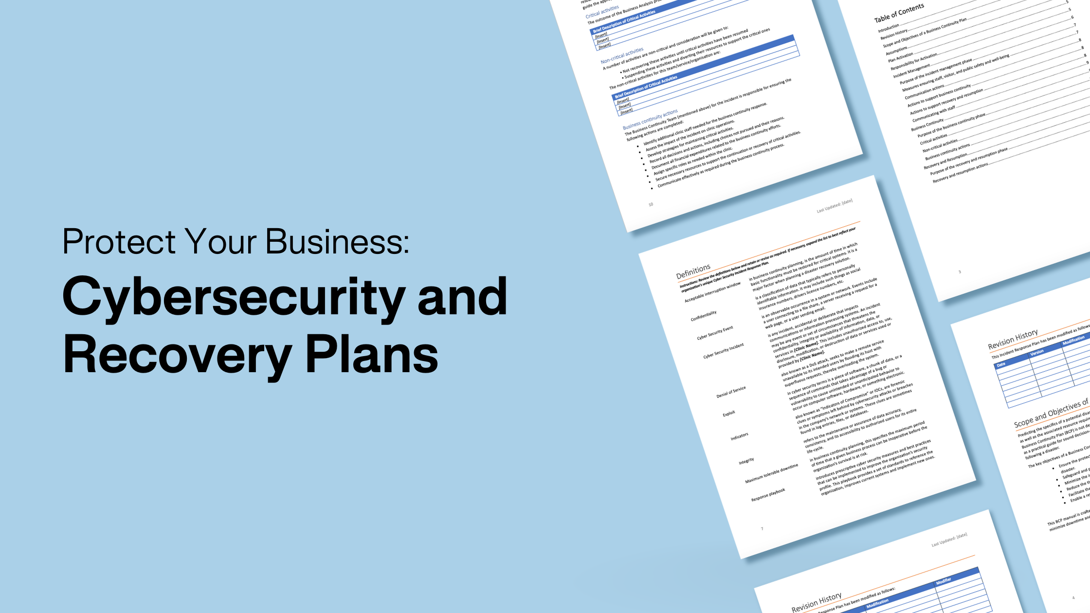Protect Your Business: Download Your Cybersecurity and Recovery Plans