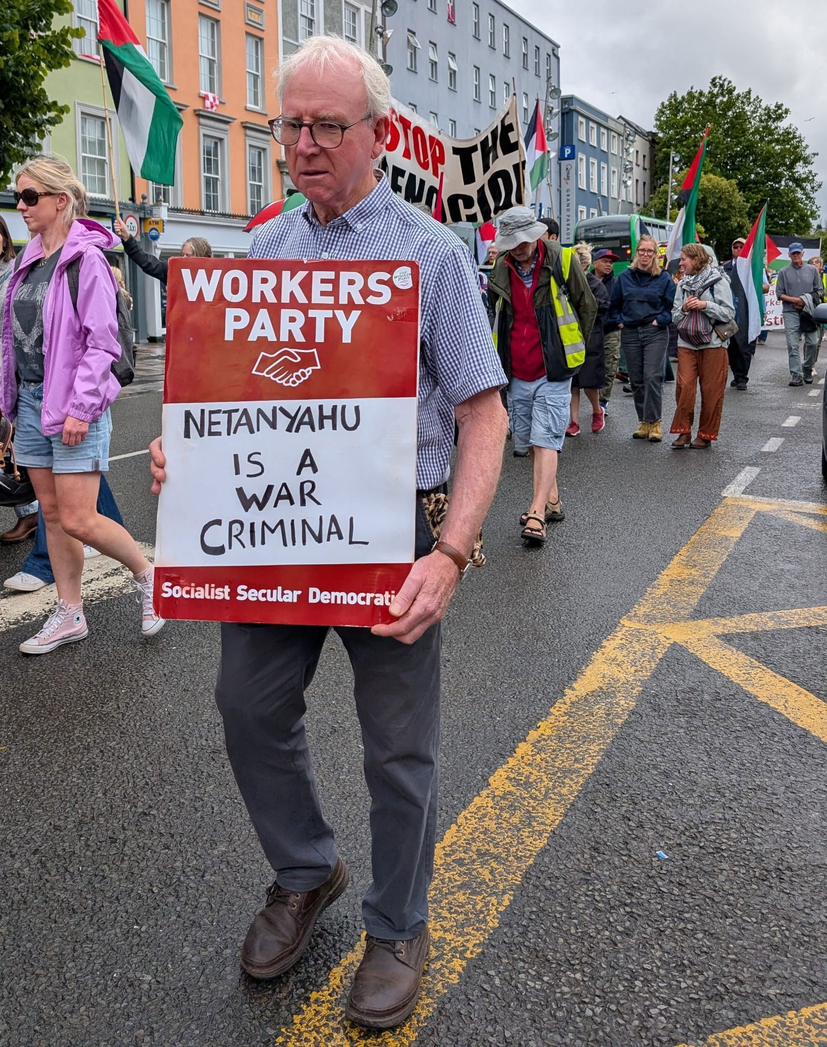 Ted Tynan protesting in Cork