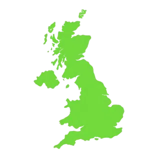 Green image of the UK