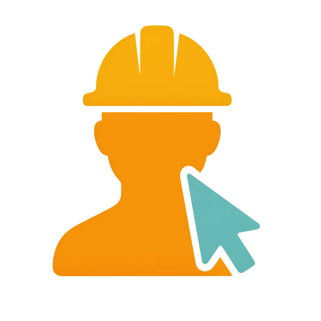 Builder with arrow icon representing that builders can choose who the Ai will presentas