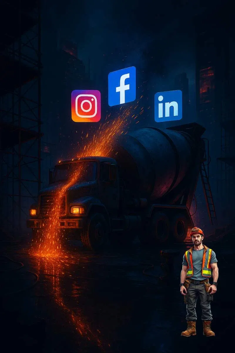 Builder stood next to a paid ads generator