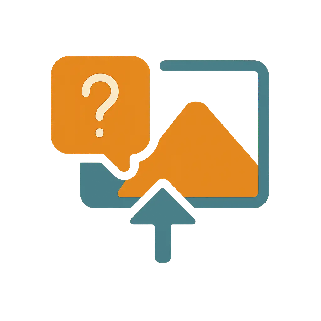 Image speech bubble icon representing Ai's ability to show correct images while answering questions