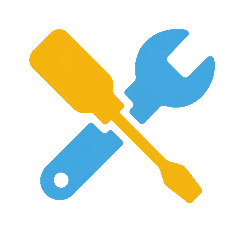 Screwdriver and spanner icon representing a fully fixed and ready to go website