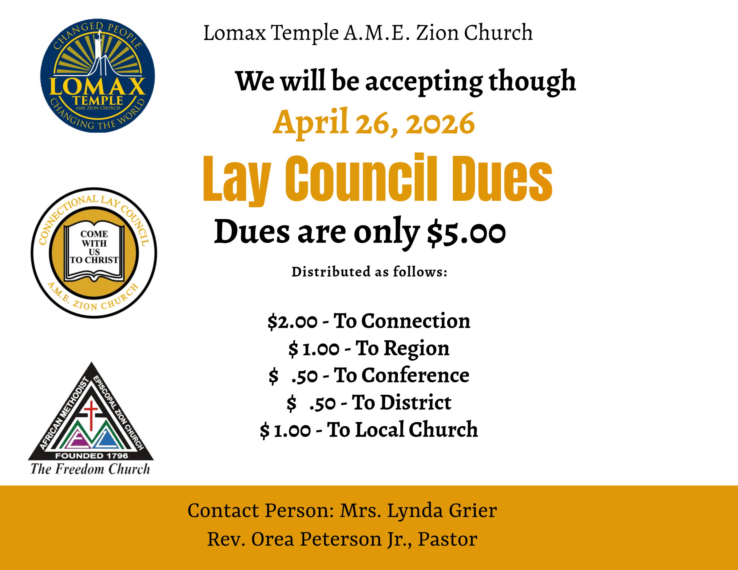 Lay Council Dues