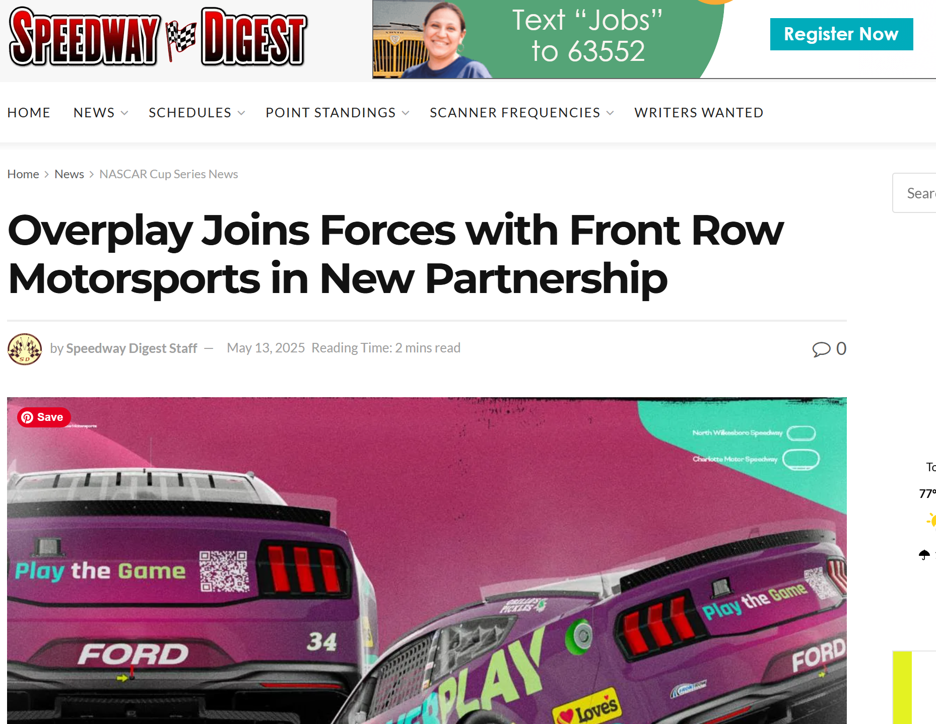 Overplay in Speedway Digest