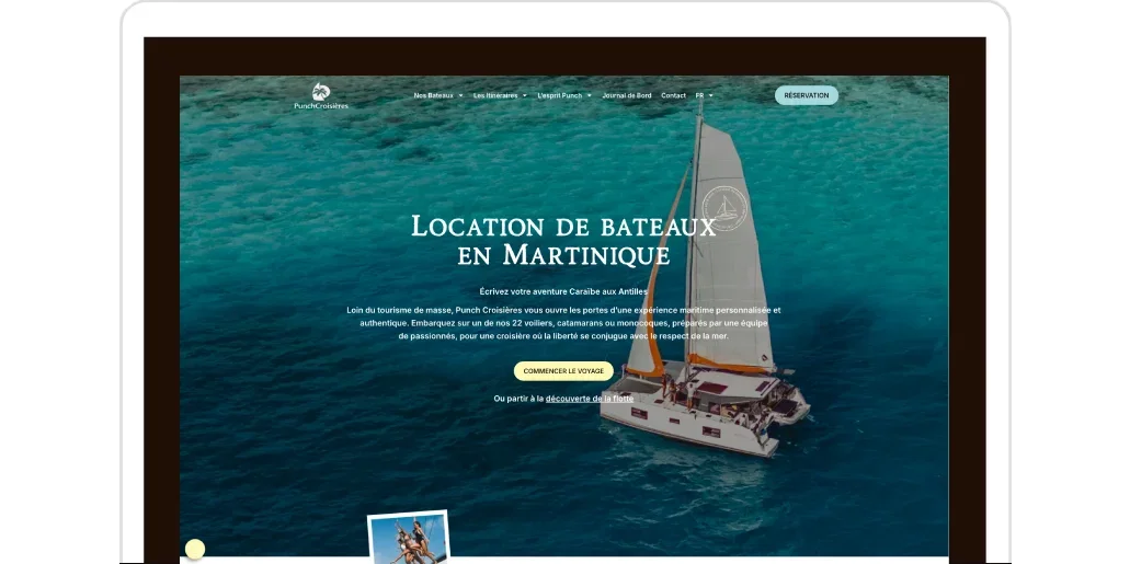 Refonte du site web et SEO de Punch Croisières, loueur de voiliers et catamarans au Marin en Martinique