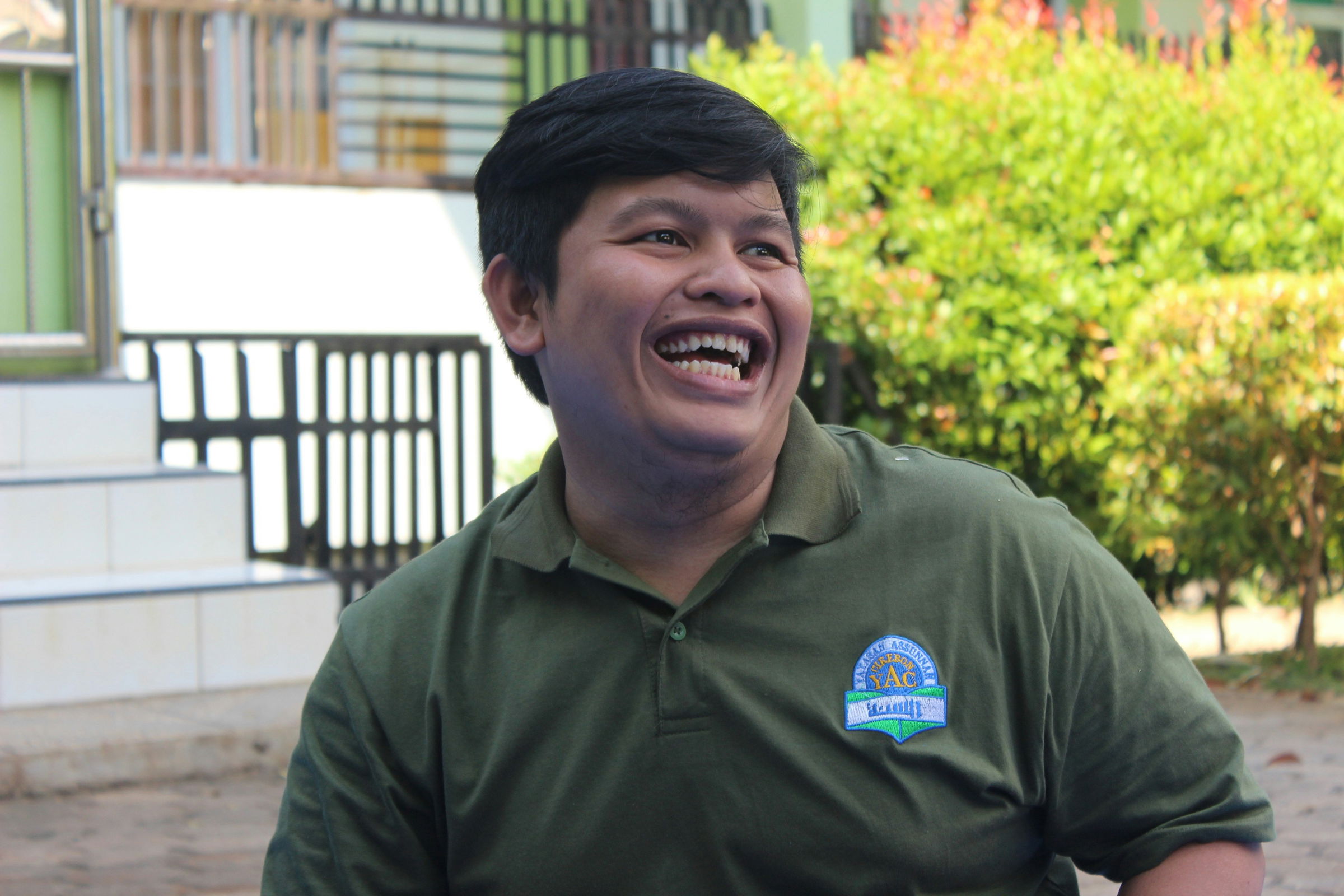 smiling manager