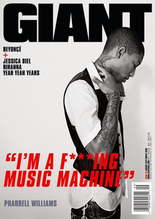 pharrell on the cover of giant magazine