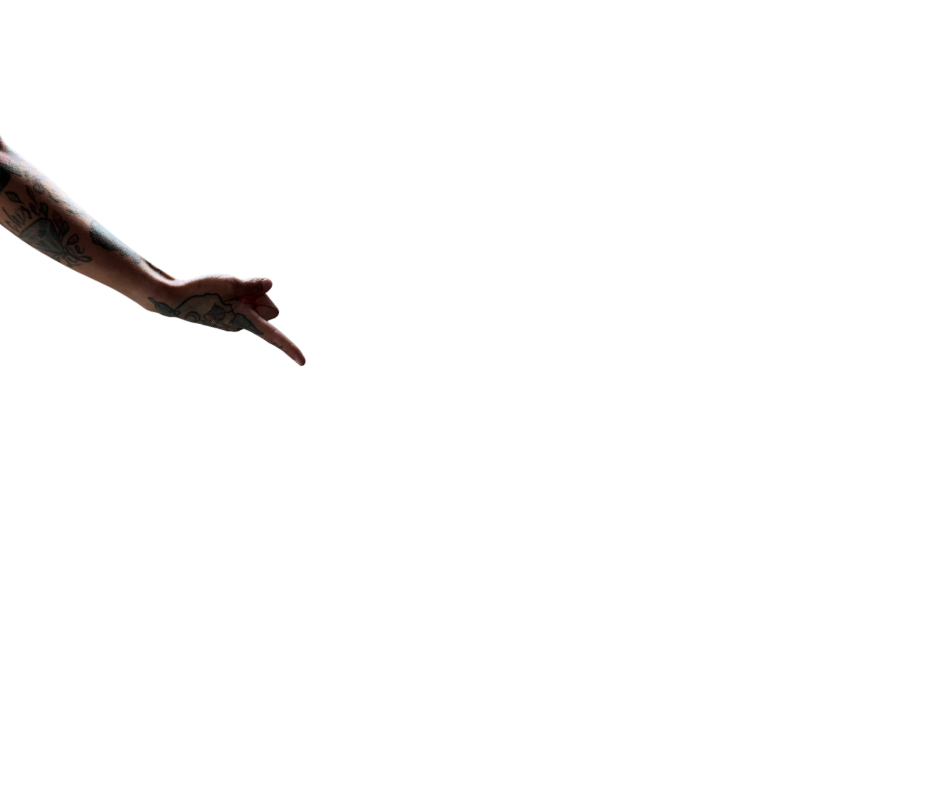Tattoed Arm Pointing downward