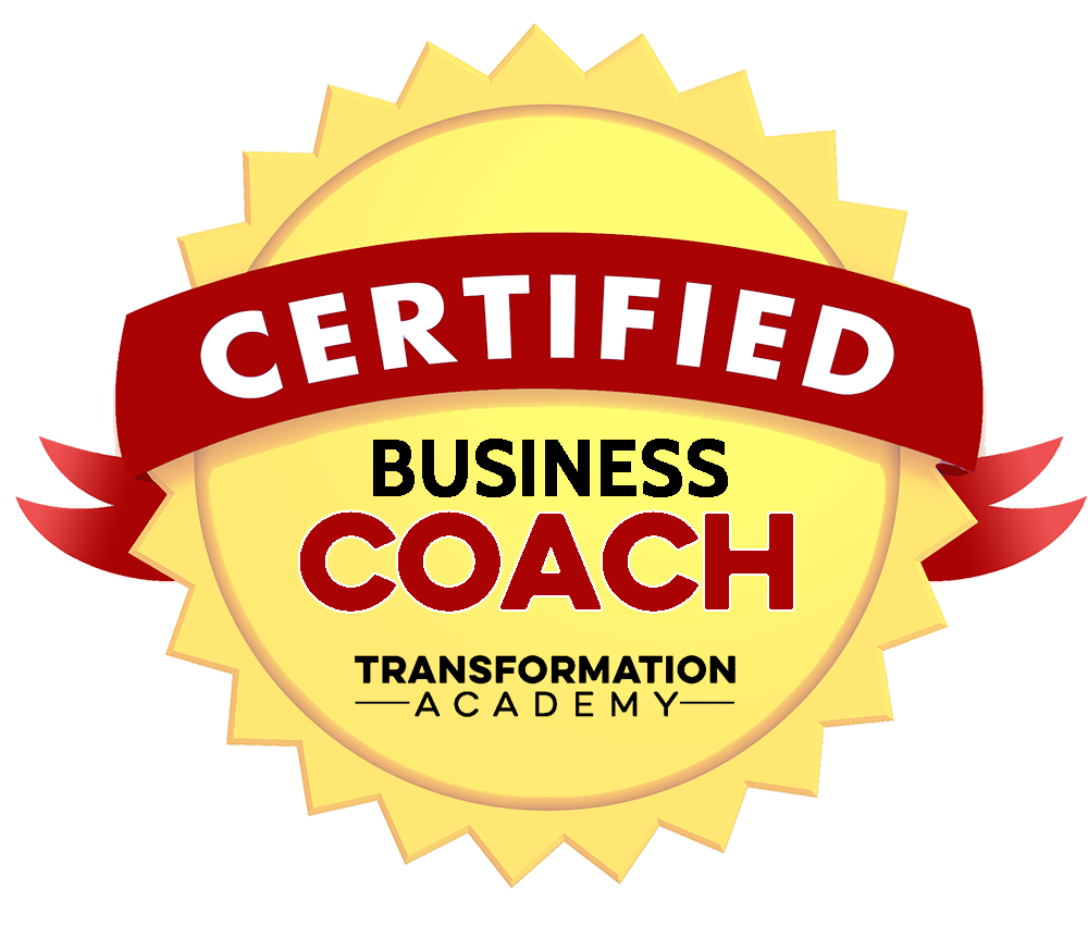 Gold Emblem of Certified Business Coach from the Transformation Academy