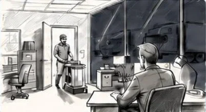 Storyboard sketch, scene 2