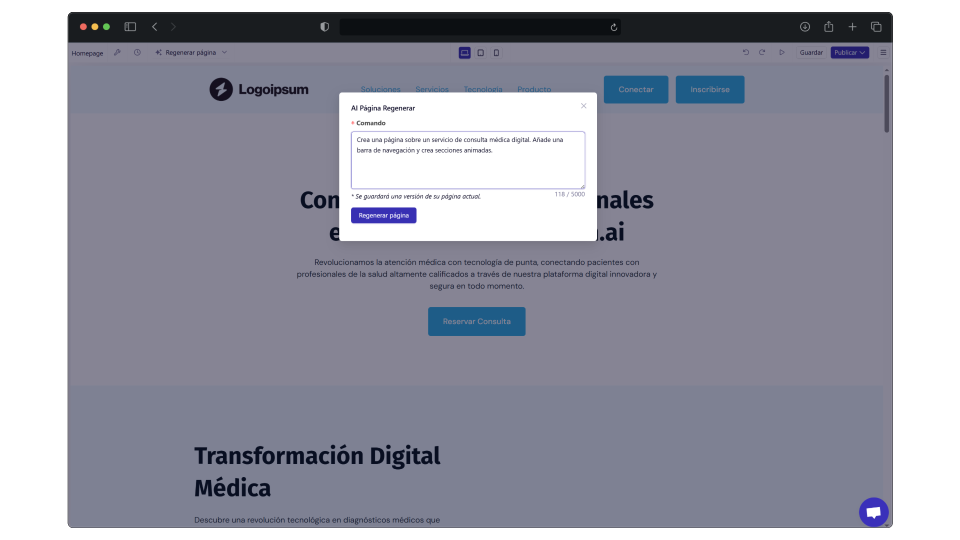 Crea Páginas Web con IA