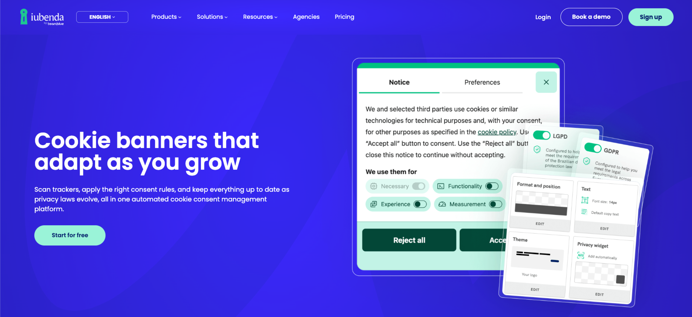 iubenda website