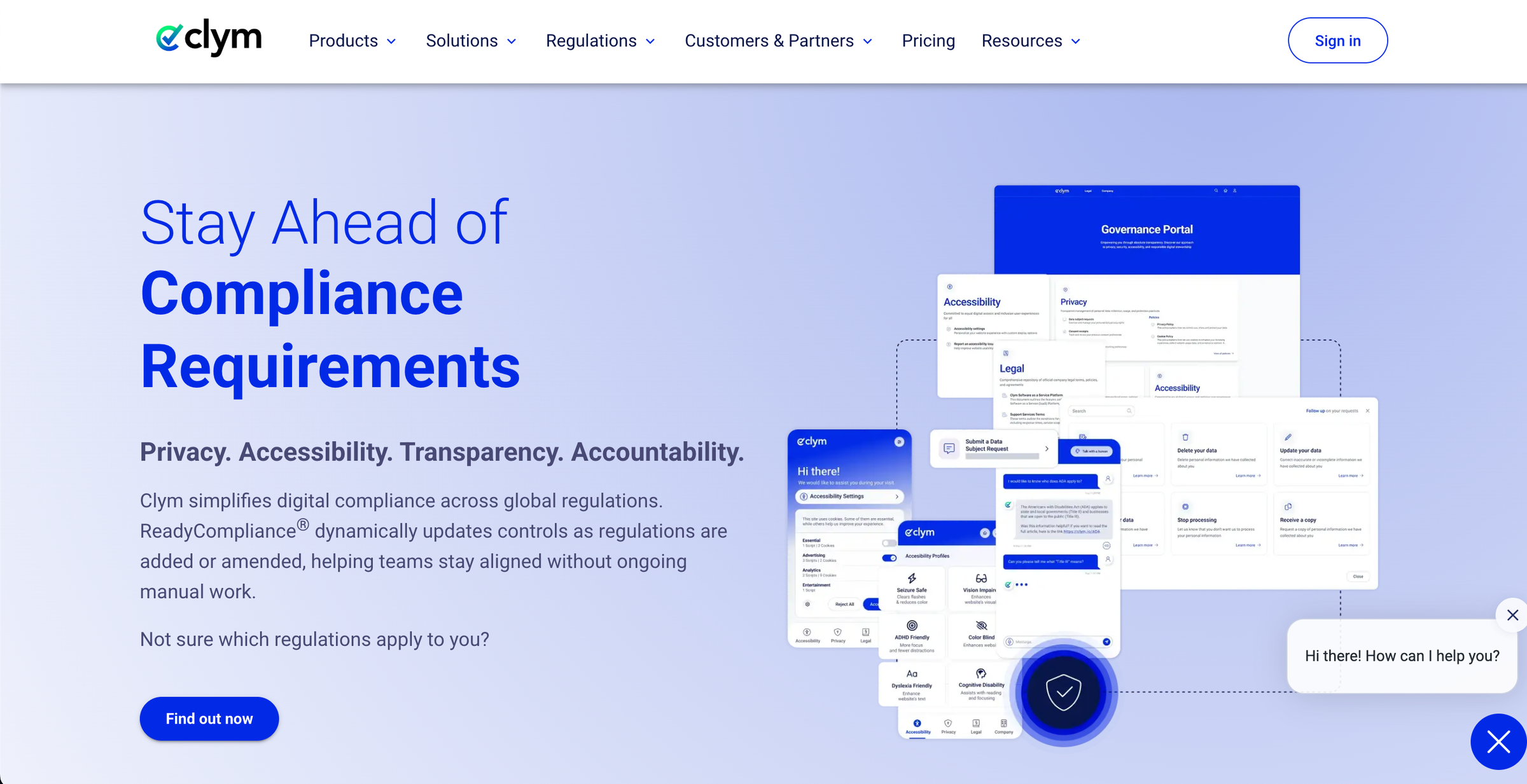 Clym website homepage